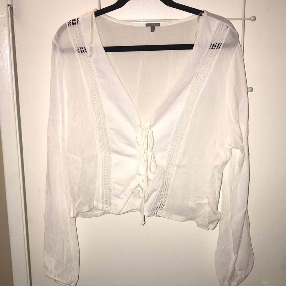 White Cropped Long Sleeve